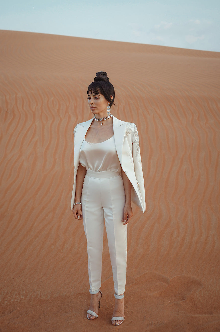 High Waist ⅞ Trouser Cream
