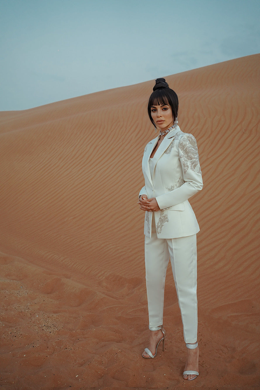 High Waist ⅞ Trouser Cream